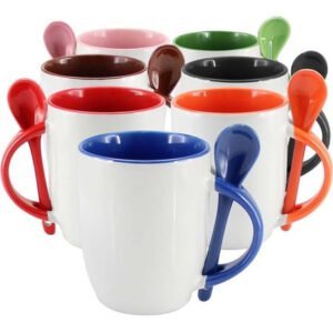 Mug Color Interno con Cuchara 10 oz